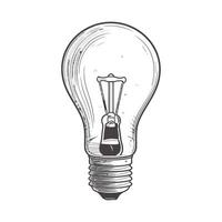 A drawing of a light bulb on a white background vector