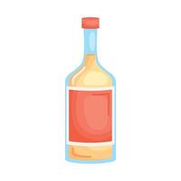 A bottle of alcohol with a red cap vector