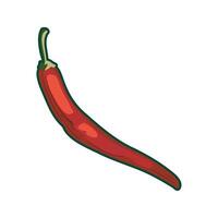 A red chili pepper on a white background vector
