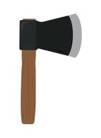 An axe with a wooden handle on a white background vector