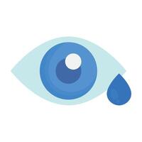 An eye with a tear drop icon vector
