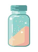 A jar with sand and sprinkles on top vector