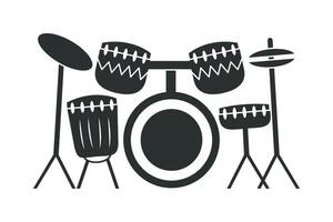 A drum set icon on a white background vector