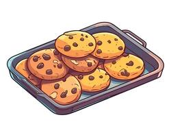 A tray of cookies on a white background vector