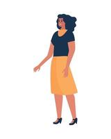 An illustration of a woman in a skirt vector