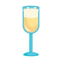 A glass of champagne with bubbles on the side vector