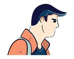 A man with a backpack and a backpack vector