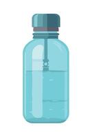 A blue glass bottle with a lid on it vector