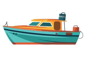 A cartoon boat on a white background vector