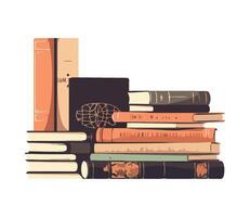 A pile of books on a white background vector