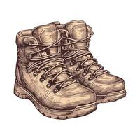 A pair of hiking boots on a white background vector