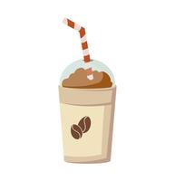 Coffee drink with a straw and a straw vector