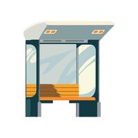A bus stop with a bench inside vector