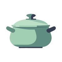A green pot with a lid on a white background vector