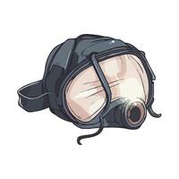 A gas mask with a light on it vector