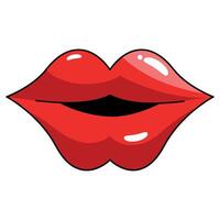 A red lips with a white background vector