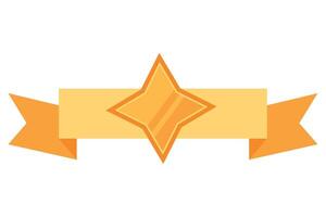A star on a ribbon with a yellow border vector