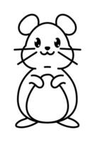 A cartoon mouse with a big head and a small body vector