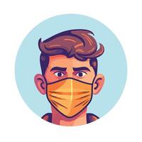 A man wearing a mask in a circle vector
