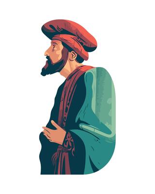 A man with a beard and red hat