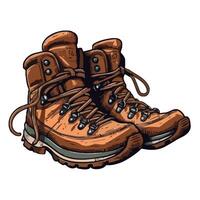 A pair of hiking boots on a white background vector