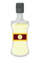 A bottle of alcohol with a label on it vector