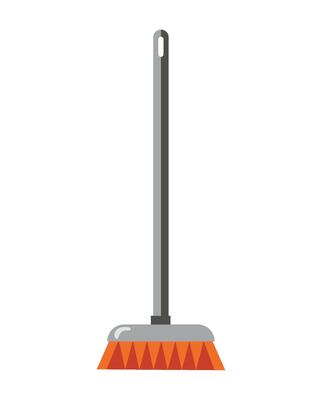 A broom on a white background