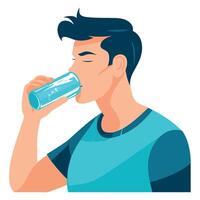 Man drinking water from a glass vector