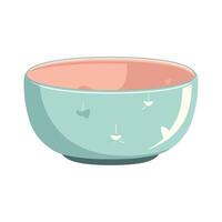 A bowl with hearts on it is shown vector