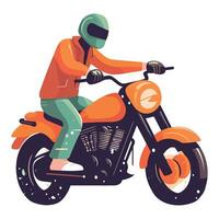 A man riding a motorcycle on a white background vector