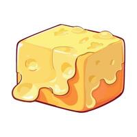 Cheese slice illustration isolated on white background vector