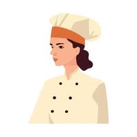 A woman in a chef's uniform is shown vector