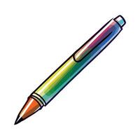 A rainbow colored pen on a white background vector