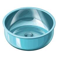 A blue bowl with water in it vector