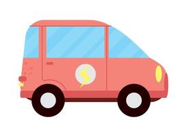 A small red car with a lightning bolt on the side vector