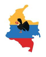Colombia map with a vulture on it vector
