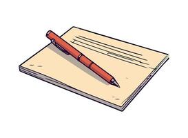 A pen and paper on a white background vector