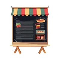A blackboard with a menu on it vector