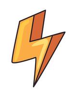 A lightning bolt icon with orange and yellow colors vector