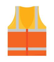 An orange vest with yellow stripes on the back vector