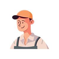 A man in overalls and cap vector