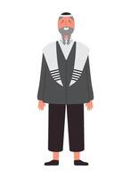 An illustration of a jewish man in a suit vector