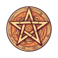 A pentagram in a circle with a star in the middle vector