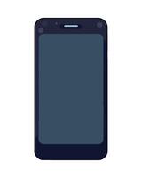 A black smartphone with a blank screen on a white background vector