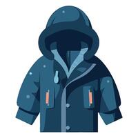 A blue coat with hood on a white background vector