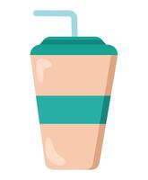 A drink cup with a straw and a straw vector