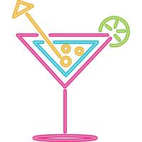 A neon cocktail with a lime slice vector