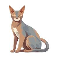 An illustration of a cat sitting down vector