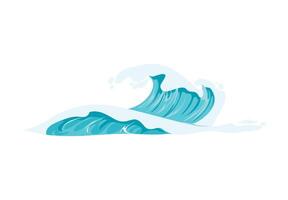 A blue wave with a white wave behind it vector