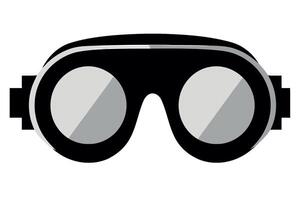 A black and white image of a pair of goggles vector